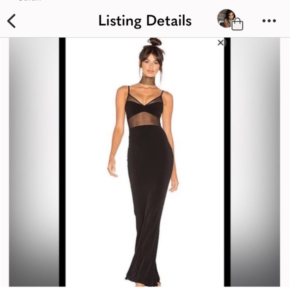 Nookie body contouring mesh cutout floor length gown - Picture 2 of 4